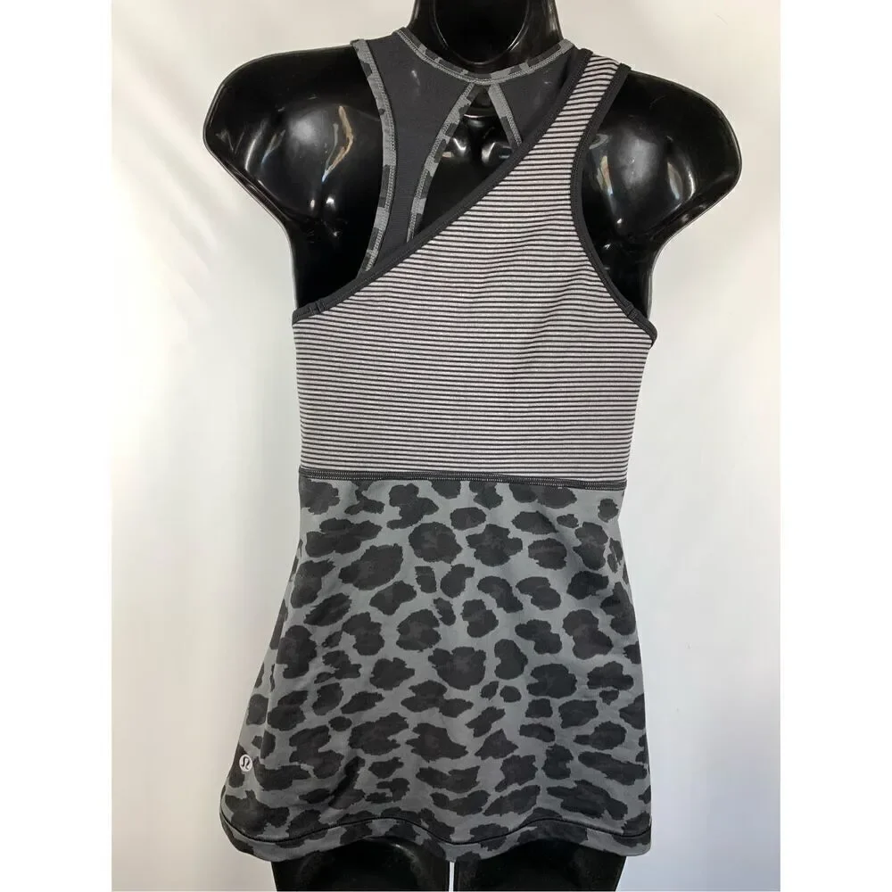 Box 5 -- Lululemon Leopard Stripe Fitted Tank Top Size 8